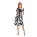 Women's New Round Neck Short Sleeve Striped Lace-up Pocket Swing Dress