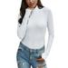 Ladies Winter Basic T-Shirt Turtleneck Pullover Tops Fashion Long Sleeve Slim Fit T-Shirt Casual Fall Winter Stretchy Shirt Solid Color Ladies Basic Tee for Womens