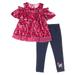 Cold Shoulder Velvet Blouse & Knit Denim Jeans, 2-Piece Outfit Set (Baby Girls & Toddler Girls)