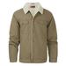The American Outdoorsman Solid Sherpa Lined Workwear Trucker Jacket with Button Closure
