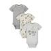 Gerber Organic Cotton Baby Unisex Safari Bodysuit, 3 Pack