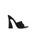 Cape Robbin THENOIR Open Toe Sexy Slip On High Heels Black Suede Mule Pumps (6, Black)