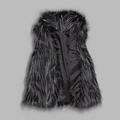 Follure Women's Wool Vest Faux Fur Vest Stand Collar Faux Fur Coat Vest Jacket