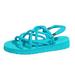 MIARHB Women's Fashion Casual Solid Color Platform Cross Strap Foot Set Beach Sandals