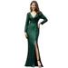 Ever-Pretty Womens Sequin Long Sleeve Evening Party Bridesmaid Dresses for Women 00824 Dark Green US12