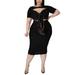 Colisha Women Sexy Club Ball Gowns Bodycon Dress Stylish Bandage Crew Neck Hollow Out Plus Size Dresses