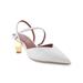 Kurt Geiger Women's Della Croc-Embossed Slingback Sandals White