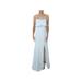 XSCAPE Womens Ivory Slitted Gown Popover Sleeveless Strapless Full-Length Evening Dress Size 8