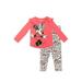 Minnie Mouse Baby Girls & Toddler Girls Ruffled Long Sleeve Top & Leggings, 2pc Outfit Set (12M-4T)