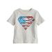 Jumping Beans Baby Boy Superman Logo DC Comics T-Shirt Beige USA Flag