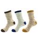 Women's Vintage Style Slouch Boot Cotton Fall Winter Crew Socks - 3 Pairs (Asst E)