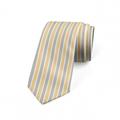 Vintage Necktie, Blue White Striped, Dress Tie, 3.7", Orange White Cadet Blue, by Ambesonne