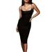 Yejaeka WomenÂ´s Sleeveless Solid Color Tights Slim Mid-Length Pencil Dress Clubwear