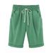 S-XXXXXXL Women Elastic Waist Bermuda Shorts Plus Size Short Trouser Pocket Cropped Sports Beach Short Pants