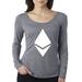 True Way 911 - Women's Long Sleeve T-Shirt Ethereum Cryptocurrency Money Symbol ETH Logo 2XL Heather Grey