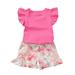 Farrubbyine8 Toddler Kids Baby Girls Summer Outfit Tops Floral Shorts Set