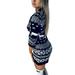 Ladies Long Sleeve Knit Pullover Tunic Women's Christmas Jacquard Sweater Crew Neck Long Sleeve Knitted Dress for Juniors Girls Party Dresses
