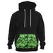 Men's Green Digital Pixel Camo Pocket Black Pullover Hoodie PLY P136 Small Black