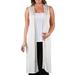 24seven Comfort Apparel Plus Size Long Sleeveless Cardigan Vest