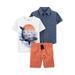 Child of Mine by Carter's Baby Boy & Toddler Boy Button-Up Woven Shirt, T-Shirt & Shorts Outfit Set, 3-Piece (12M-5T)
