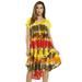 Riviera Sun Hand Painted Dress / Dresses for Women (Yellow, X-large)