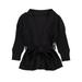 Wayren USA Toddler Baby Girls Boys Sweater Cardigan Solid Long Sleeve Lace up Half Worsted Sweater Jacket Top