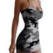 UKAP Camouflage Sexy Bodycon Clubwear Mini Dress for Women Party Club Night Spaghetti Strap Dress