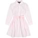 Polo Ralph Lauren Girls PINK/WHITE Gingham Fit-&-Flare Shirt Dress 5 Girls
