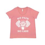 Inktastic No Pain No Cake Adult Women's Plus Size T-Shirt Female Mauve 2X