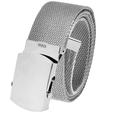Cut to Fit Men's Golf Casual Belt Silver Slider Buckle 1.5 Width with Adjustable Canvas Web Belt Small Gray