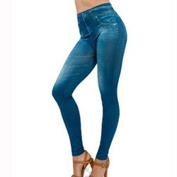 Manfiter Women's Jeggings Skinny Jeans High Waist Slim Leggings Denim Stretchy Jeggings Seamless Yoga Pants-Blue,2XL