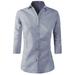 Doublju Women's 3/4 Sleeve Slim Fit Button Down Dress Shirt (Plus Size Available)