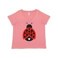 Inktastic Lady Bug Adult Women's Plus Size V-Neck Female Mauve 4X