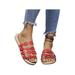 Daeful Women's Fashion Hollow Slippers Open Toe Backless Flat Heel Shoes Lightweight