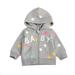 ZIYIXIN Children Boys Girls Casual Hooded Zipper Cardigan,Letter Star Print Long Sleeve Loose Top with Pocket,Daily Life