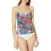 Trina Turk MULTI Paradise Plume Printed Tankini Swim Top, US 8