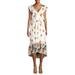 LUCKY BRAND Womens White Floral Sleeveless V Neck Midi Hi-Lo Dress Size S