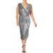 Adrianna Papell Womens Pleated Foil Cocktail Dress