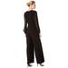 Adrianna Papell Jersey Jumpsuit with Chiffon Sleeve Black