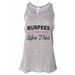 WomenÃ¢Â€Â™s Soft Bella "Burpees 0 People Like This" Funny Workout Tank Top Large, Gray