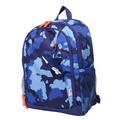 Crckt Kids Boys 15" School Backpack with Plush Dangle, Blue Camo Print