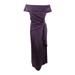 Xscape Women's Plus Size Off-The-Shoulder Gown (20W, Plum)
