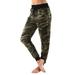 TD Collections Woman's Camo Green Army Pants, Olive Medium Size
