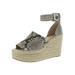 Marc Fisher Womens Adalyn Leather Wedge Espadrilles