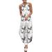 Women's Summer Print Halter Maxi Dress Beach Holiday Sleeveless Long Sundress