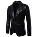 Multitrust Mens Sequin Suit Jacket Fancy Show Costume Party Tops Wedding Coat