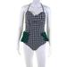 Albertine Womens Marquerite Gingham One Piece Swimsuit Black White Green Size 0