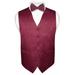 Men's Paisley Design Dress Vest & Bow Tie BURGUNDY Color BOWTie Set for Suit Tux