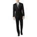 NEW Solid Black Mens Size 36 S Two Button Wool Suit Set