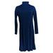 Dennis Basso Dress Sz S Jersey Knit Fit & Flare Mock-Neck Twilight Blue A368668